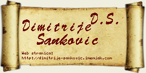 Dimitrije Sanković vizit kartica
